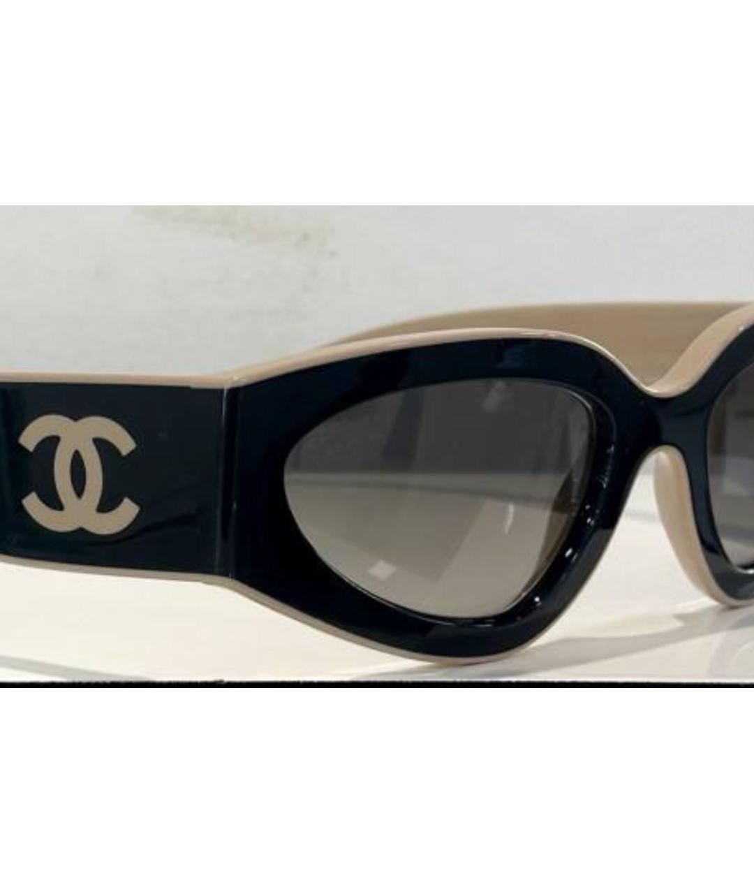 CHANEL Белые пластиковые солнцезащитные очки, фото 3