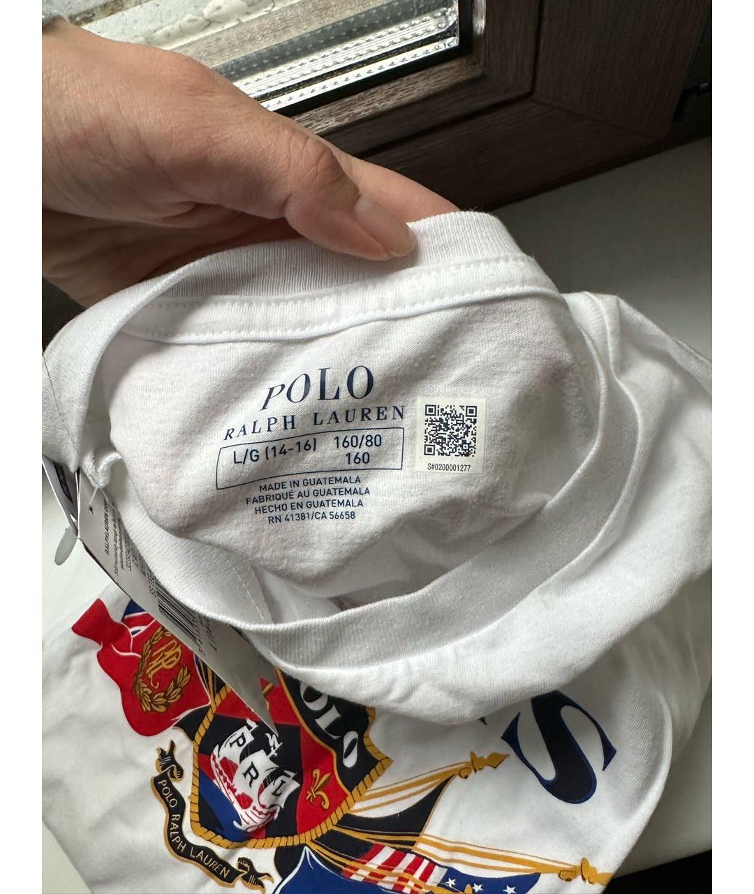 POLO RALPH LAUREN Белая хлопковая футболка, фото 6