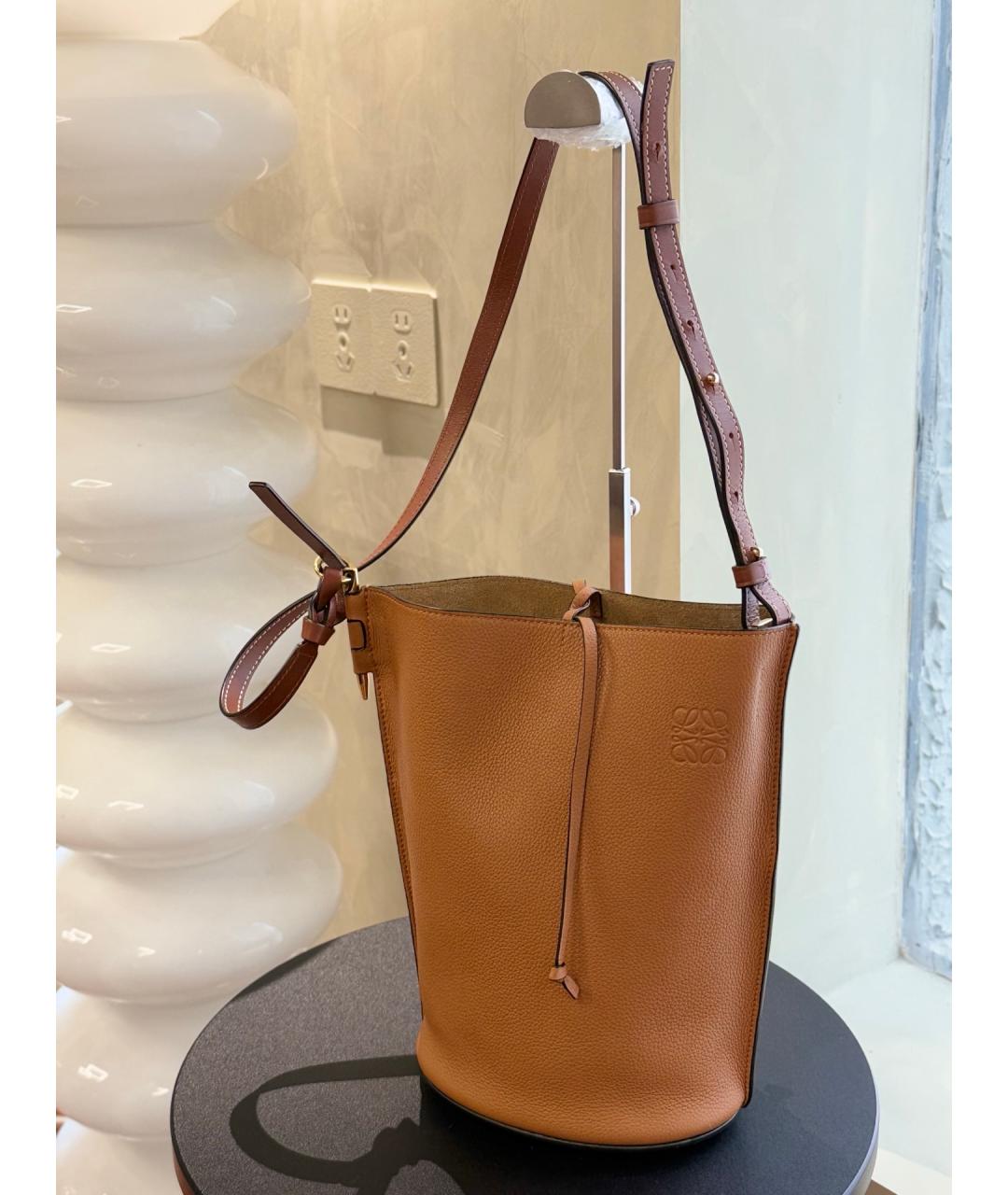 LOEWE Коричневая кожаная сумка тоут, фото 2