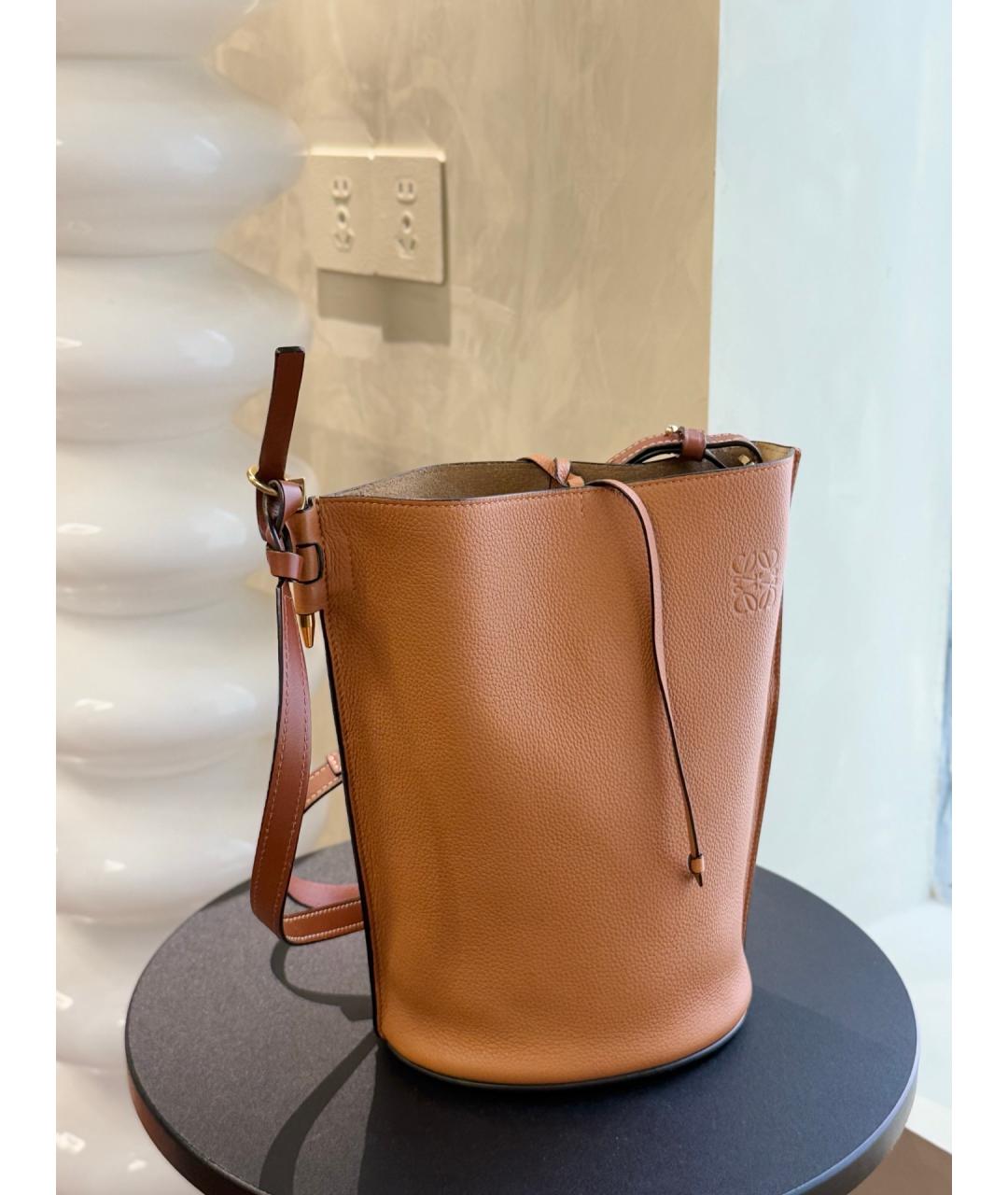 LOEWE Коричневая кожаная сумка тоут, фото 3