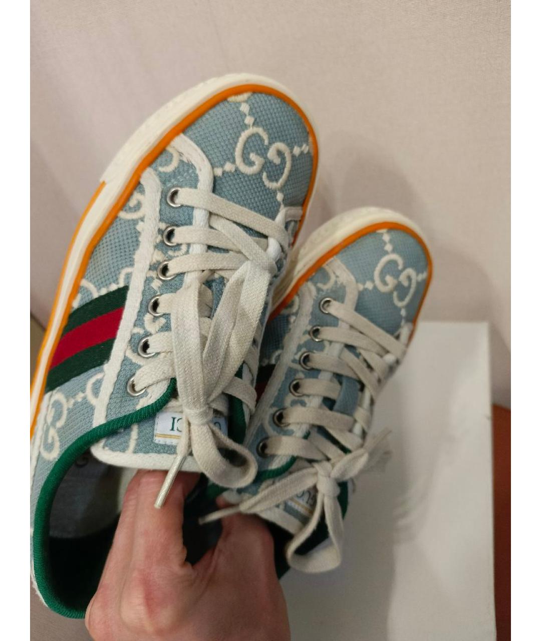 GUCCI Голубые кеды, фото 8