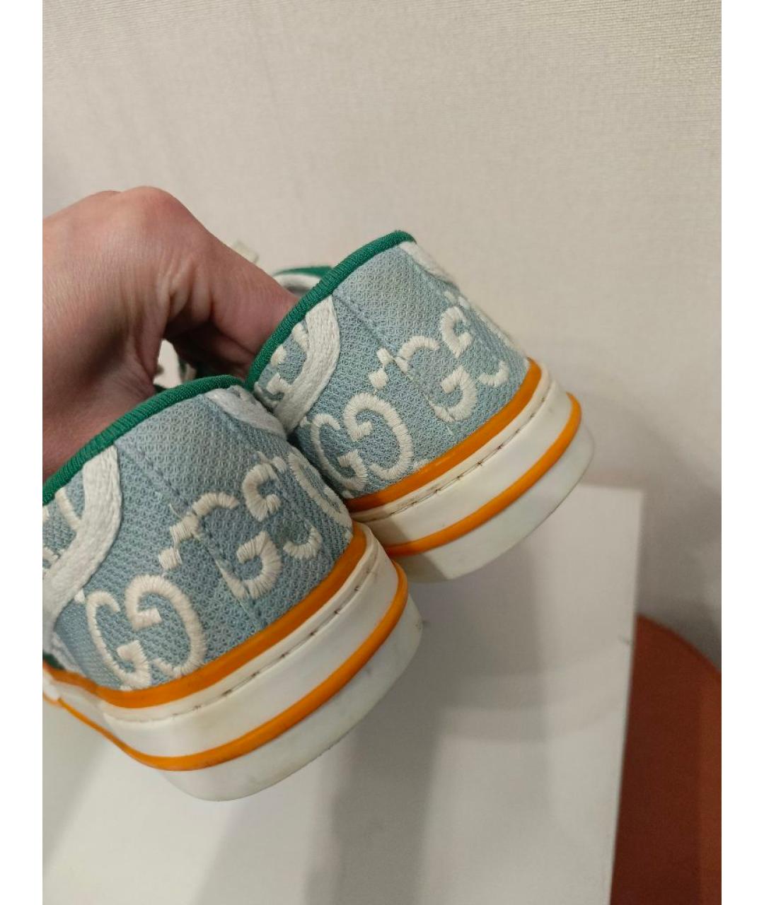 GUCCI Голубые кеды, фото 5