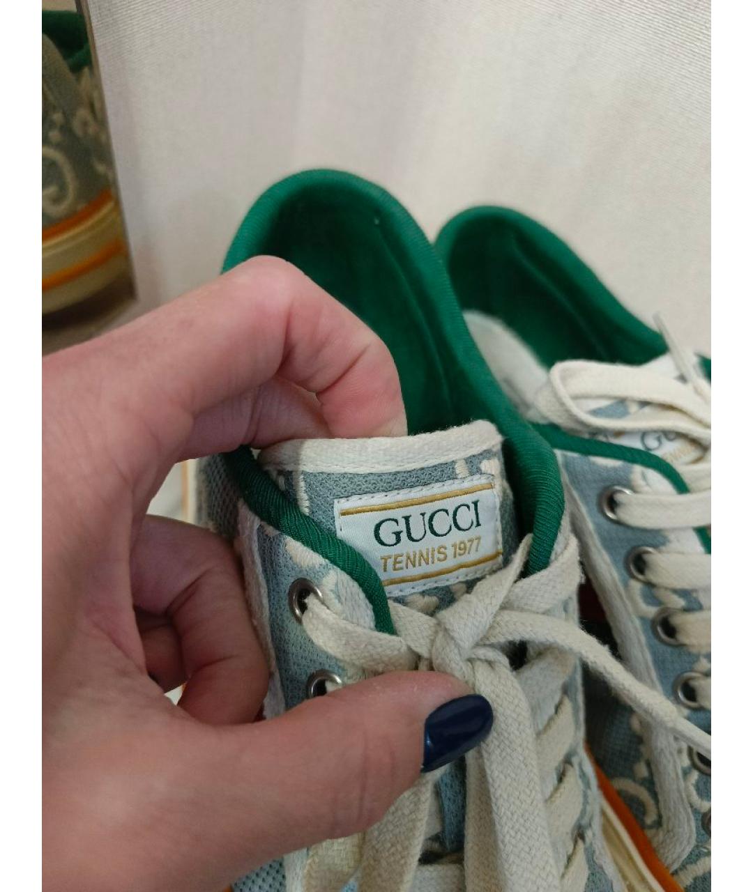 GUCCI Голубые кеды, фото 7