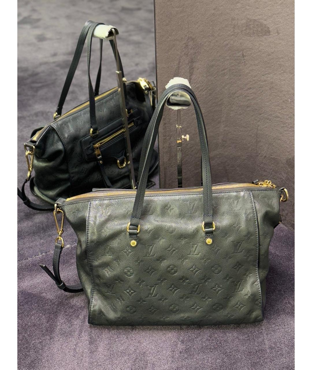 LOUIS VUITTON Черная кожаная сумка тоут, фото 4