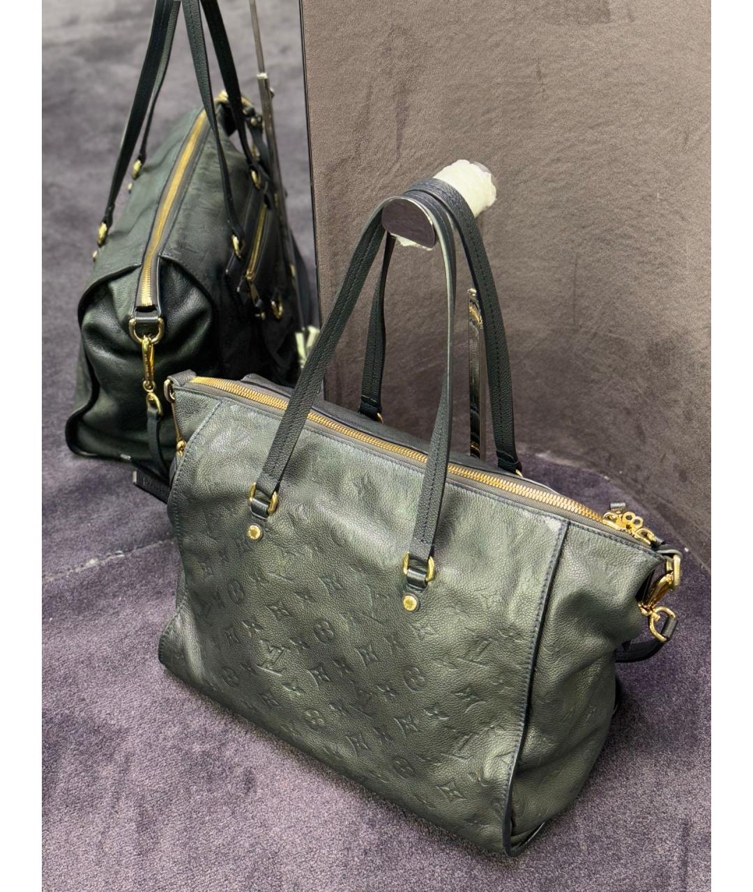 LOUIS VUITTON Черная кожаная сумка тоут, фото 5