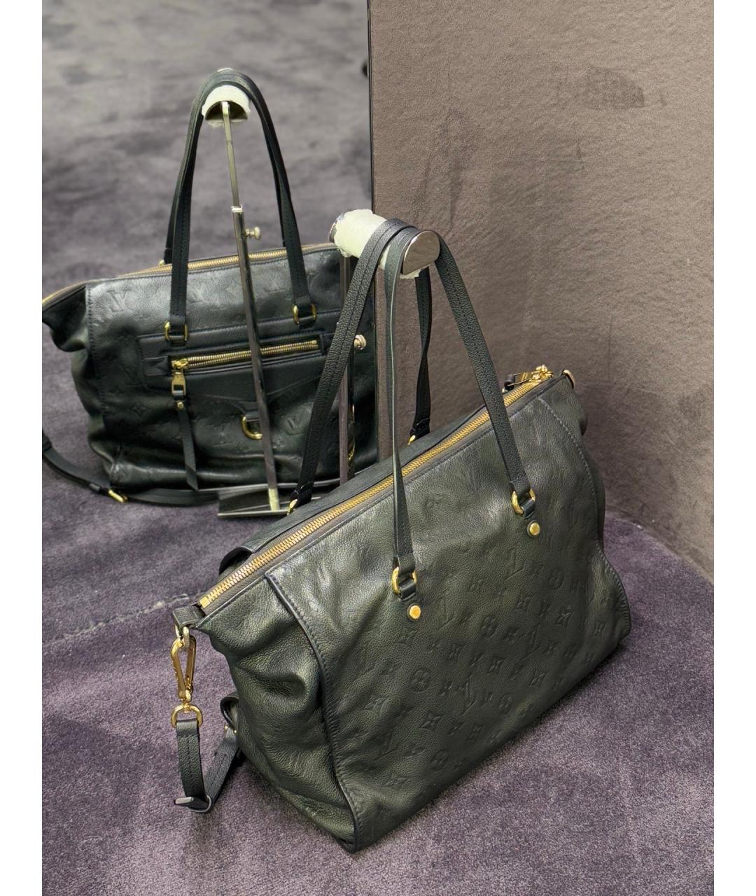 LOUIS VUITTON Черная кожаная сумка тоут, фото 6
