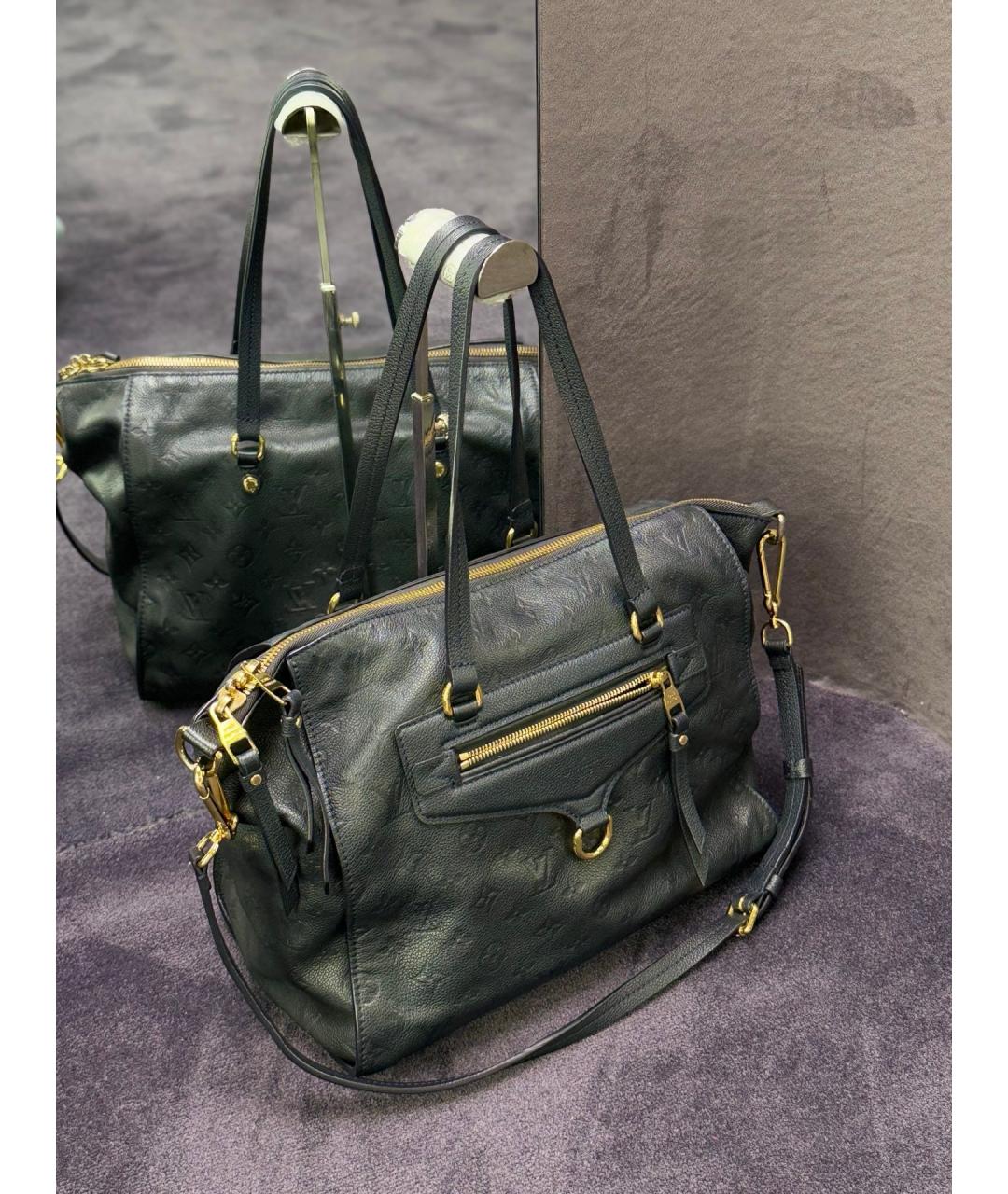 LOUIS VUITTON Черная кожаная сумка тоут, фото 3