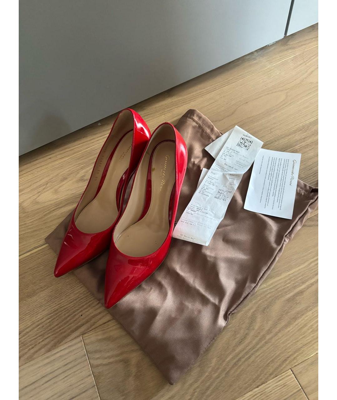 GIANVITO ROSSI Красные кожаные туфли, фото 3