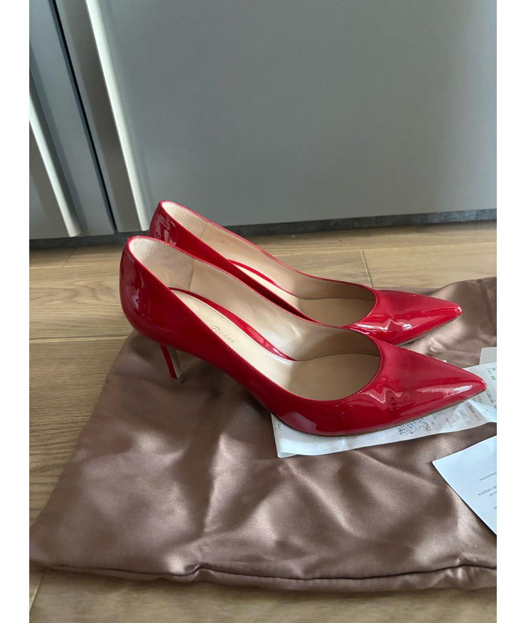 GIANVITO ROSSI Красные кожаные туфли, фото 6