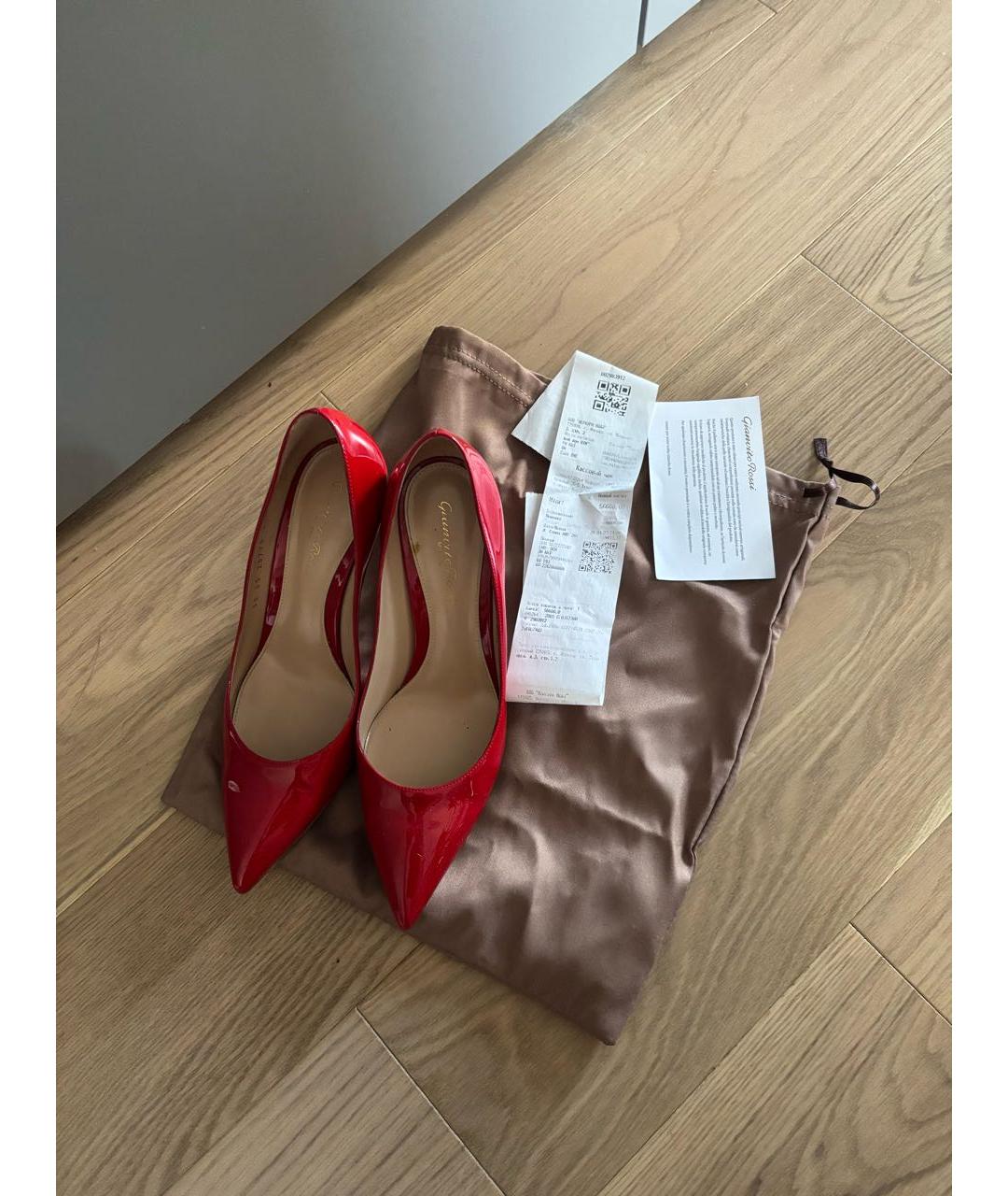 GIANVITO ROSSI Красные кожаные туфли, фото 2