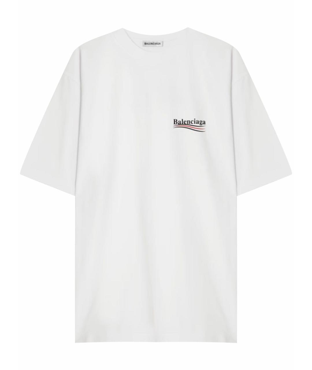 BALENCIAGA Белая хлопковая футболка, фото 1