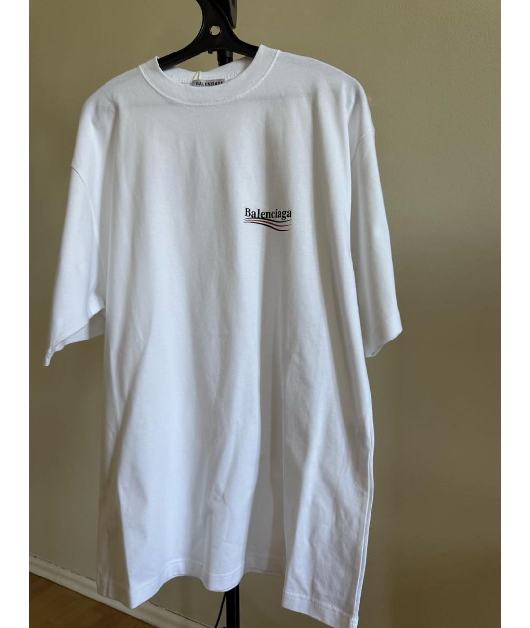 BALENCIAGA Белая хлопковая футболка, фото 4
