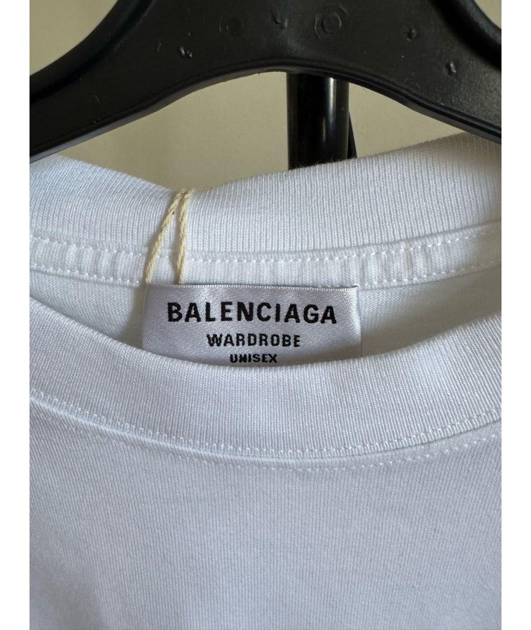 BALENCIAGA Белая хлопковая футболка, фото 2
