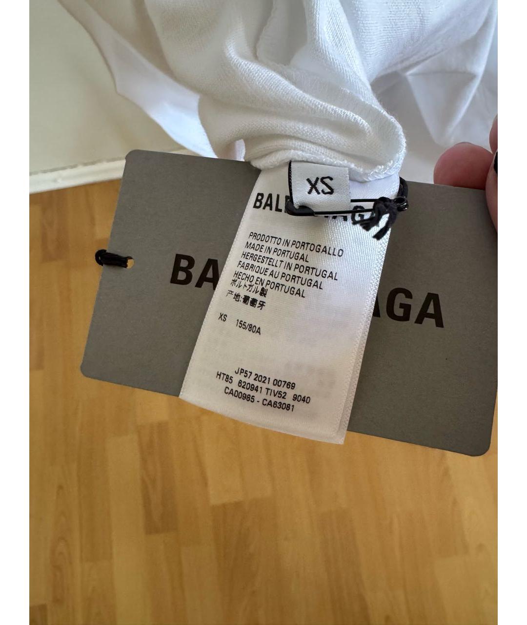 BALENCIAGA Белая хлопковая футболка, фото 3
