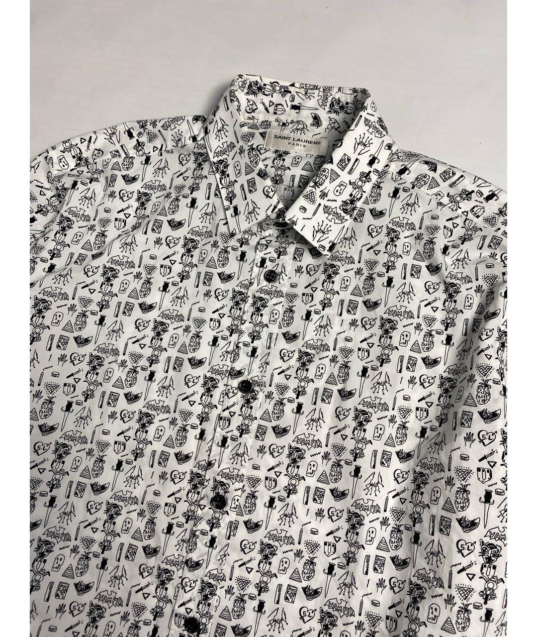 SAINT LAURENT Белая хлопковая кэжуал рубашка, фото 2
