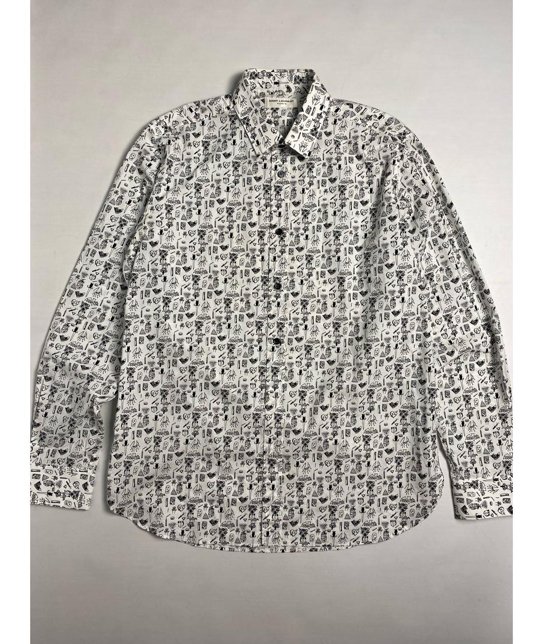 SAINT LAURENT Белая хлопковая кэжуал рубашка, фото 6