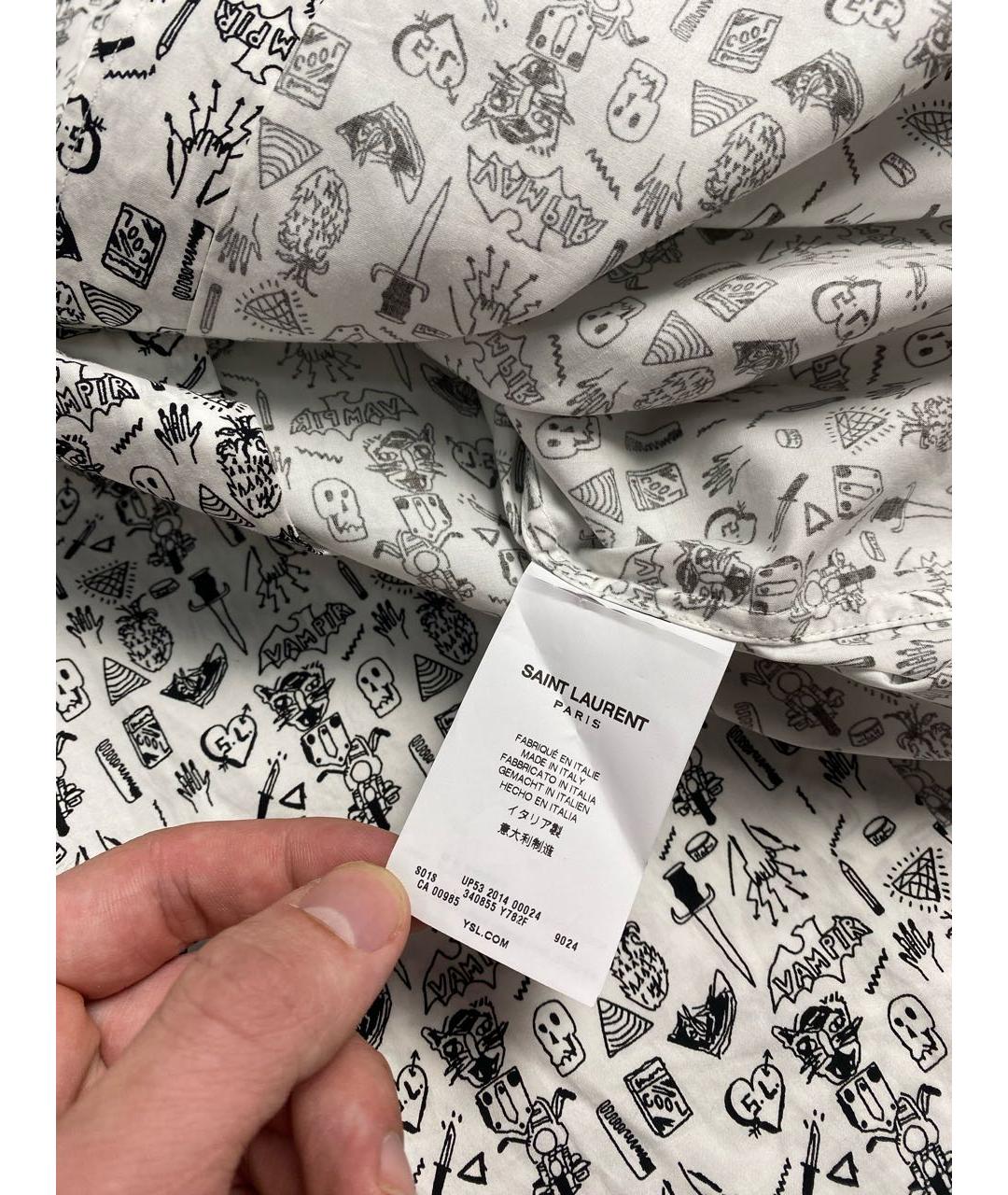 SAINT LAURENT Белая хлопковая кэжуал рубашка, фото 5