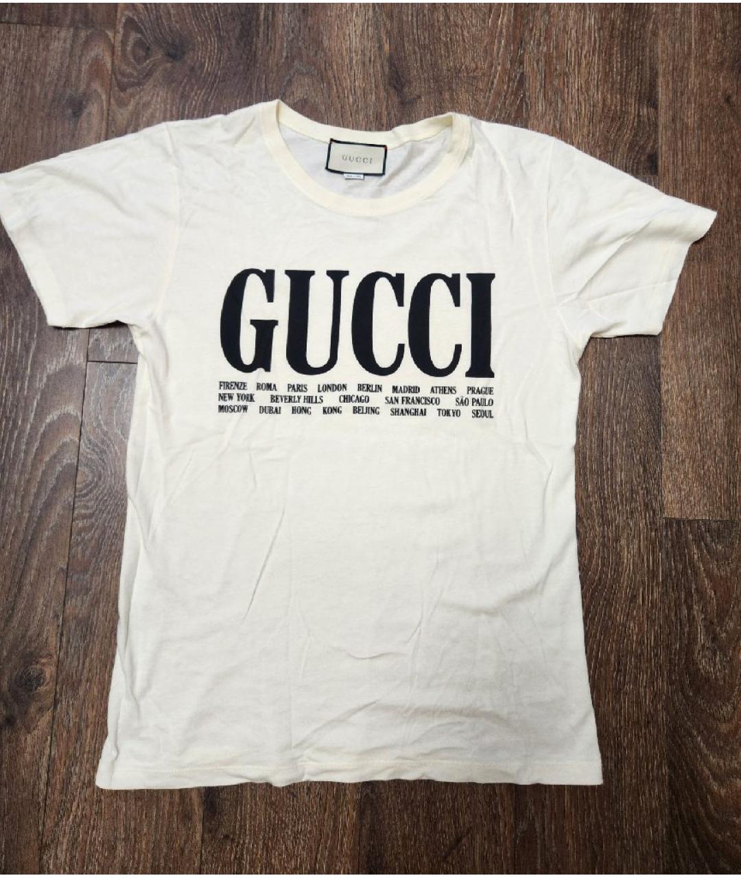 GUCCI Белая хлопковая футболка, фото 3