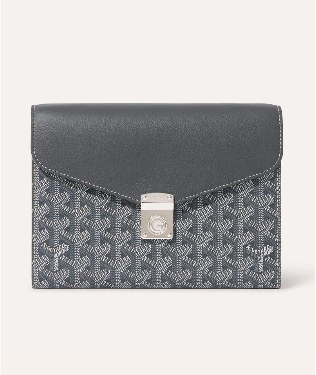 GOYARD Антрацитовая кожаная сумка на плечо, фото 6