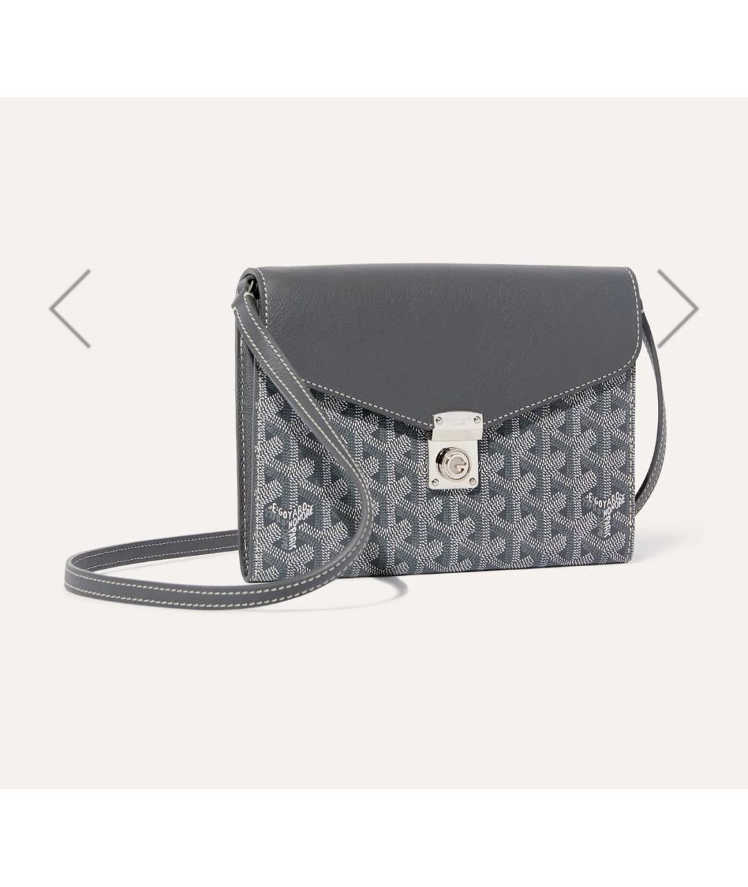 GOYARD Антрацитовая кожаная сумка на плечо, фото 5