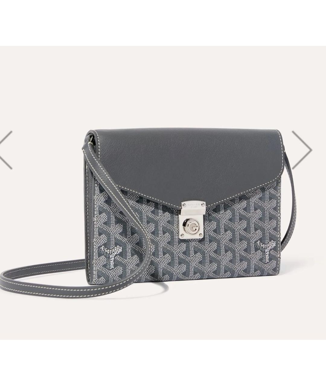 GOYARD Антрацитовая кожаная сумка на плечо, фото 2