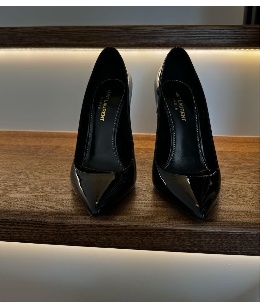 SAINT LAURENT Черные туфли из лакированной кожи, фото 3