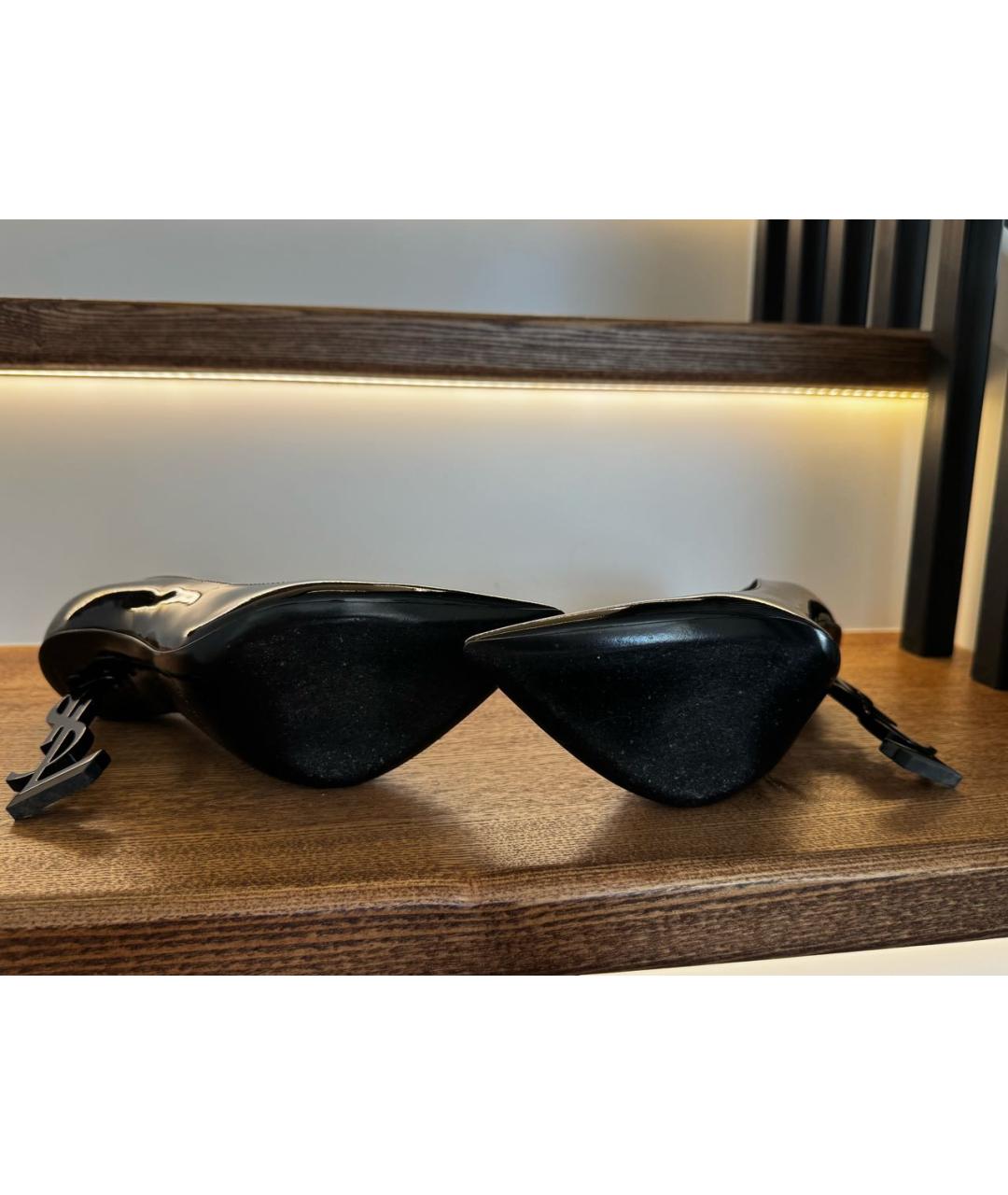 SAINT LAURENT Черные туфли из лакированной кожи, фото 6