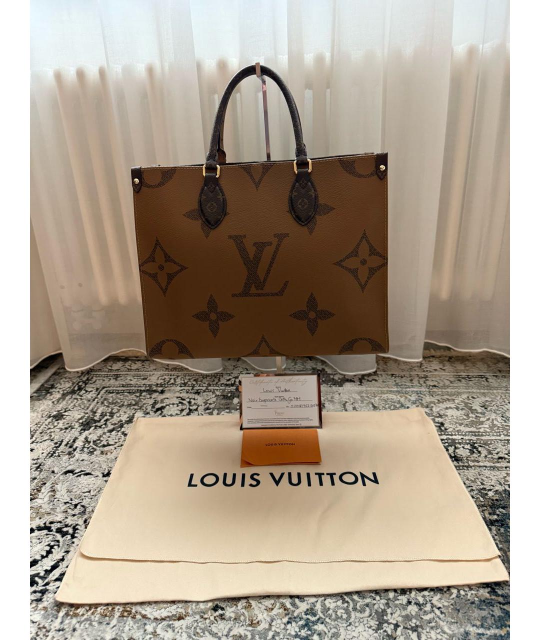 LOUIS VUITTON Коричневая кожаная сумка с короткими ручками, фото 2