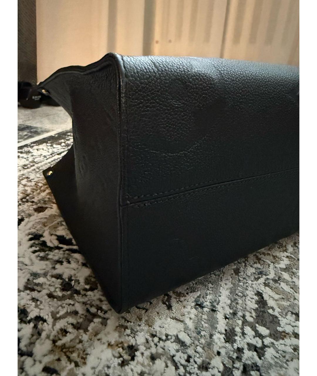 LOUIS VUITTON Черная кожаная сумка с короткими ручками, фото 5