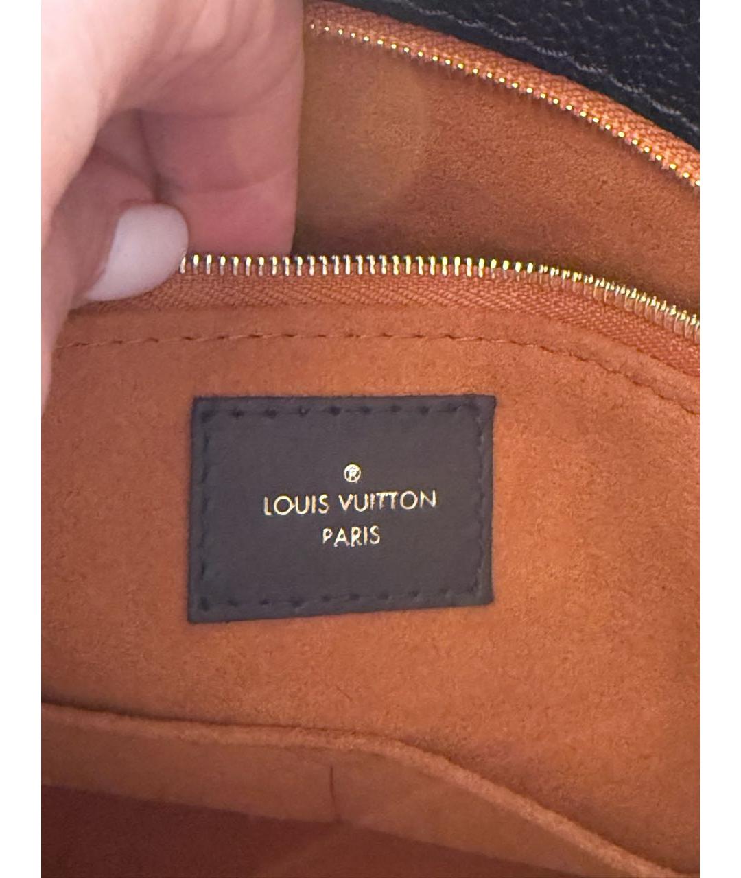 LOUIS VUITTON Черная кожаная сумка с короткими ручками, фото 3