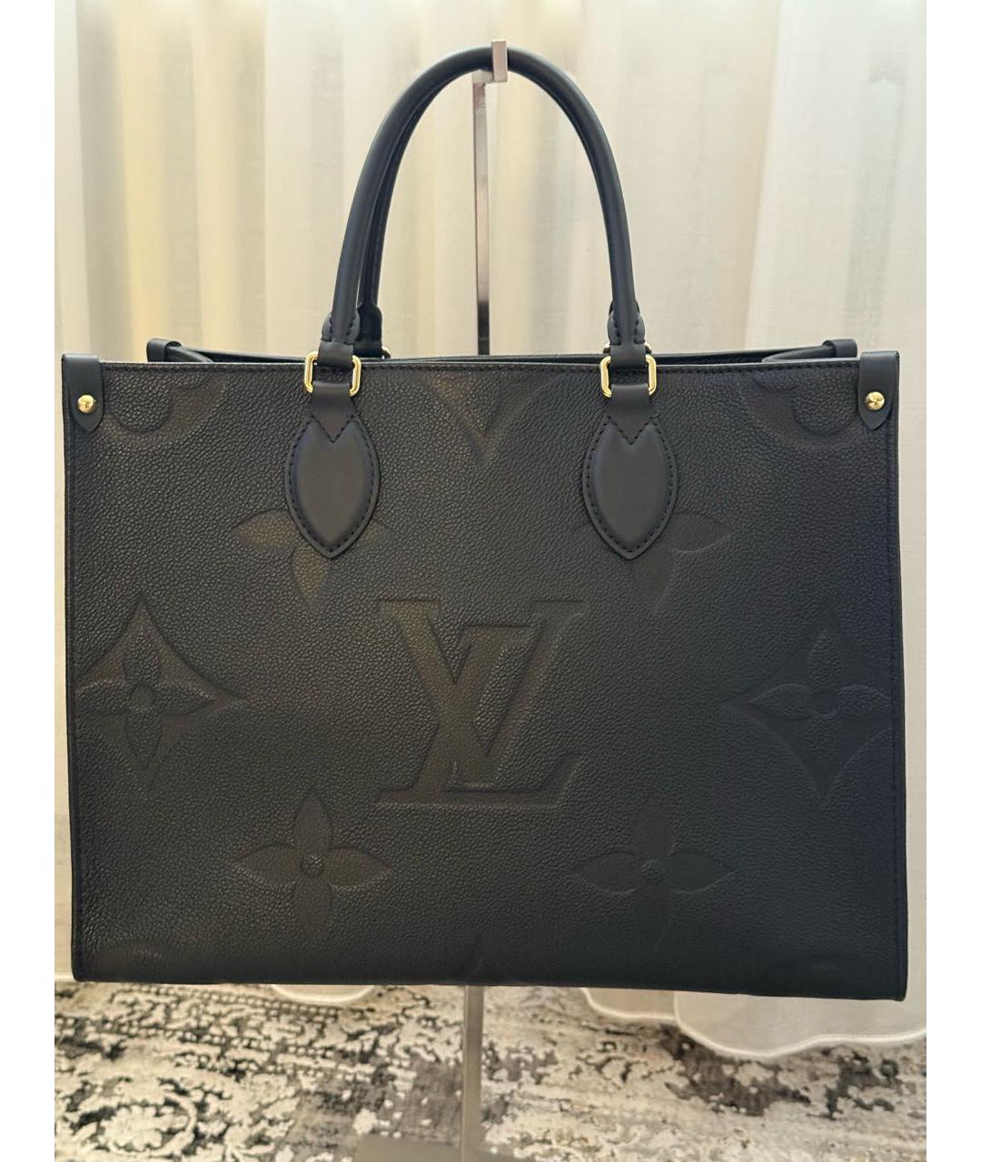 LOUIS VUITTON Черная кожаная сумка с короткими ручками, фото 8