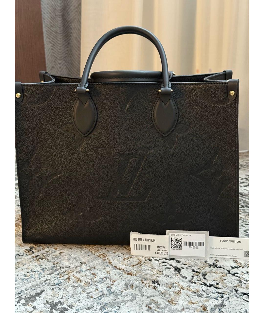 LOUIS VUITTON Черная кожаная сумка с короткими ручками, фото 2