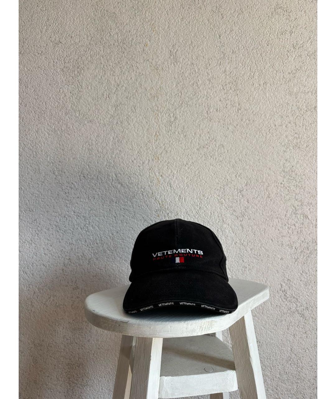 VETEMENTS Черная хлопковая кепка, фото 4