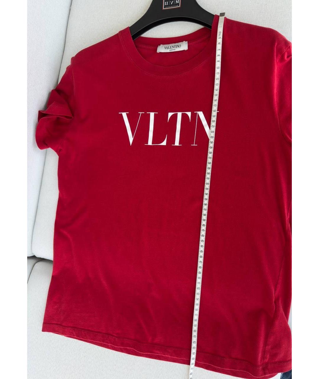 VALENTINO Красная хлопковая футболка, фото 7