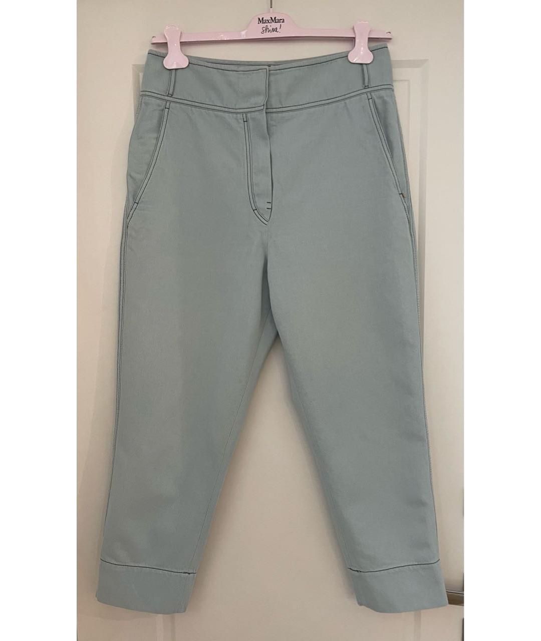 SPORTMAX Голубые хлопковые прямые джинсы, фото 5