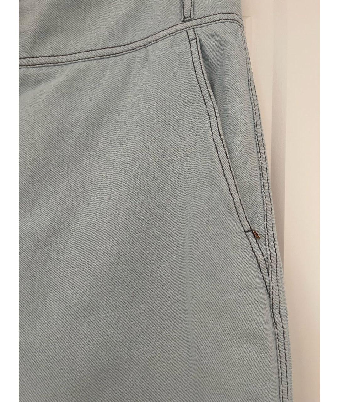 SPORTMAX Голубые хлопковые прямые джинсы, фото 4