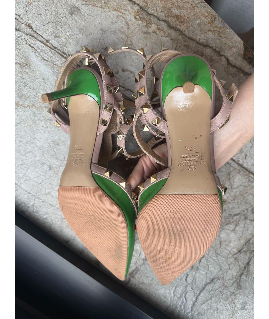 VALENTINO Зеленые босоножки из лакированной кожи, фото 4