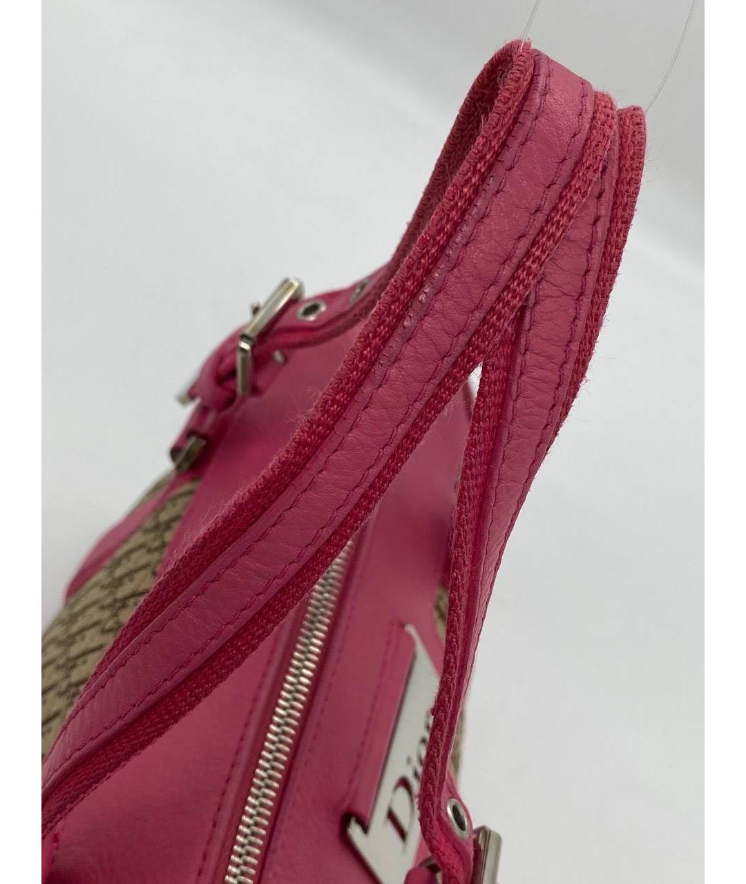 CHRISTIAN DIOR Коричневая жаккардовая сумка с короткими ручками, фото 4