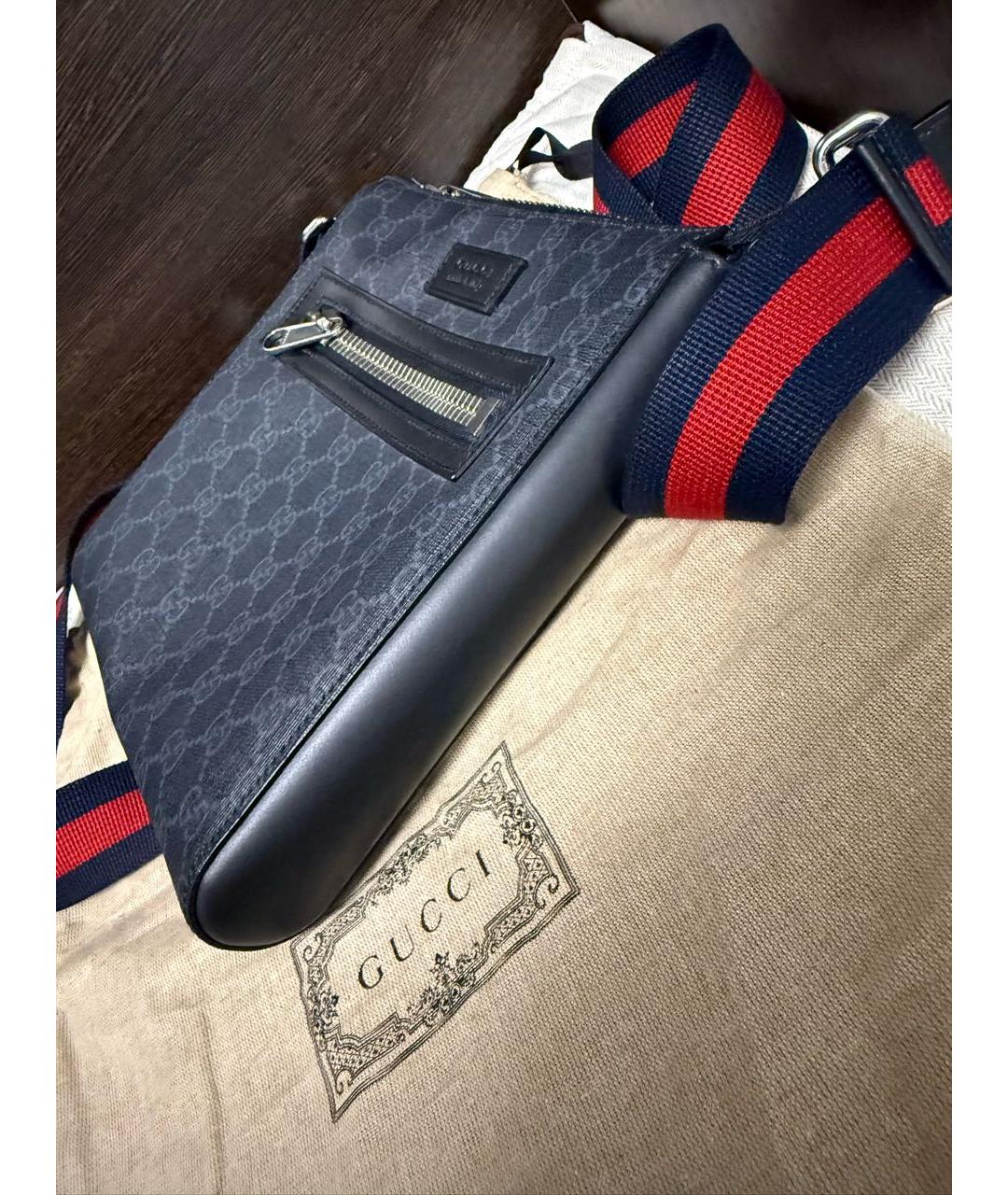 GUCCI Антрацитовая сумка на плечо, фото 3