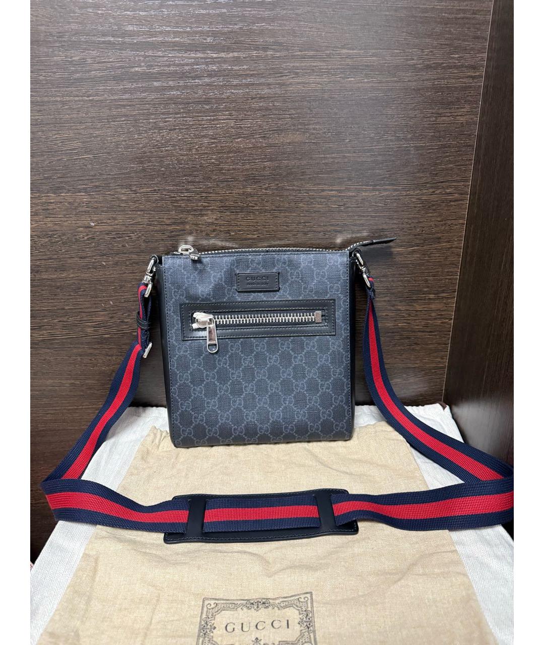 GUCCI Антрацитовая сумка на плечо, фото 8