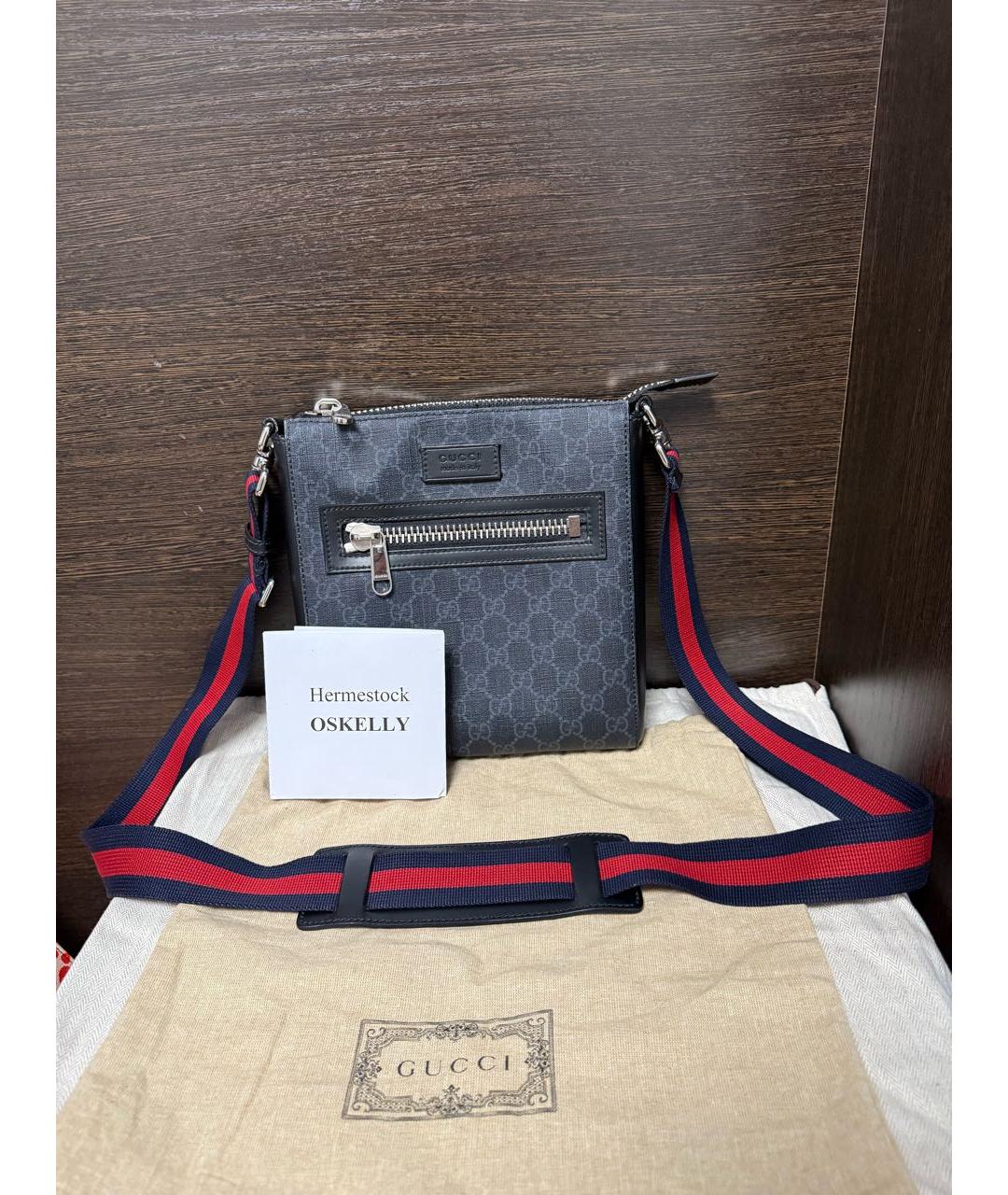 GUCCI Антрацитовая сумка на плечо, фото 2