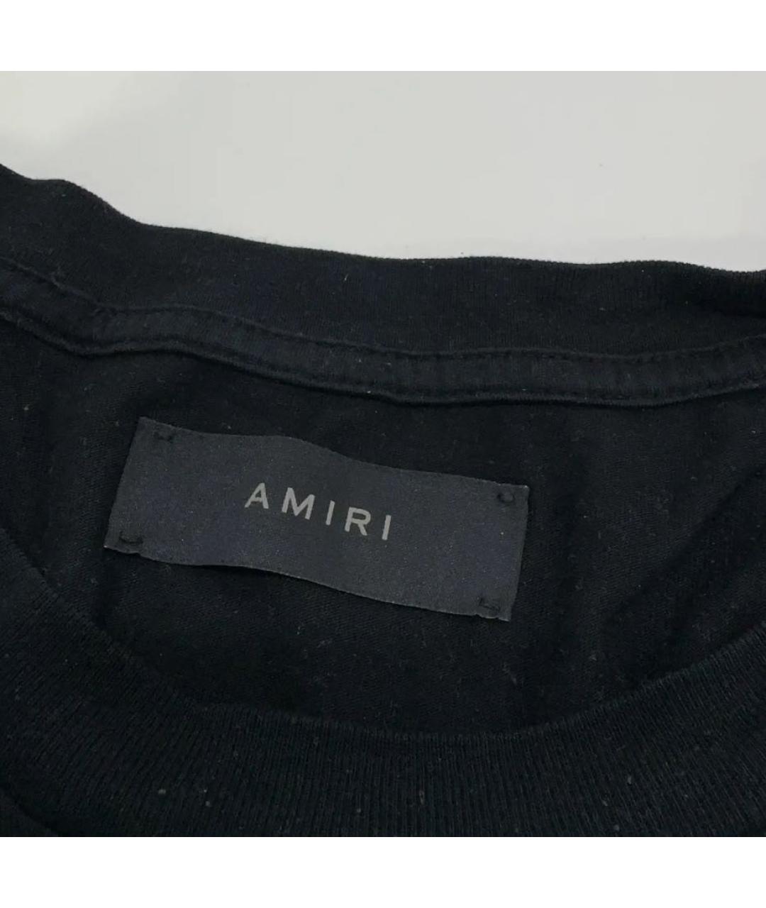 AMIRI Черная хлопковая футболка, фото 8