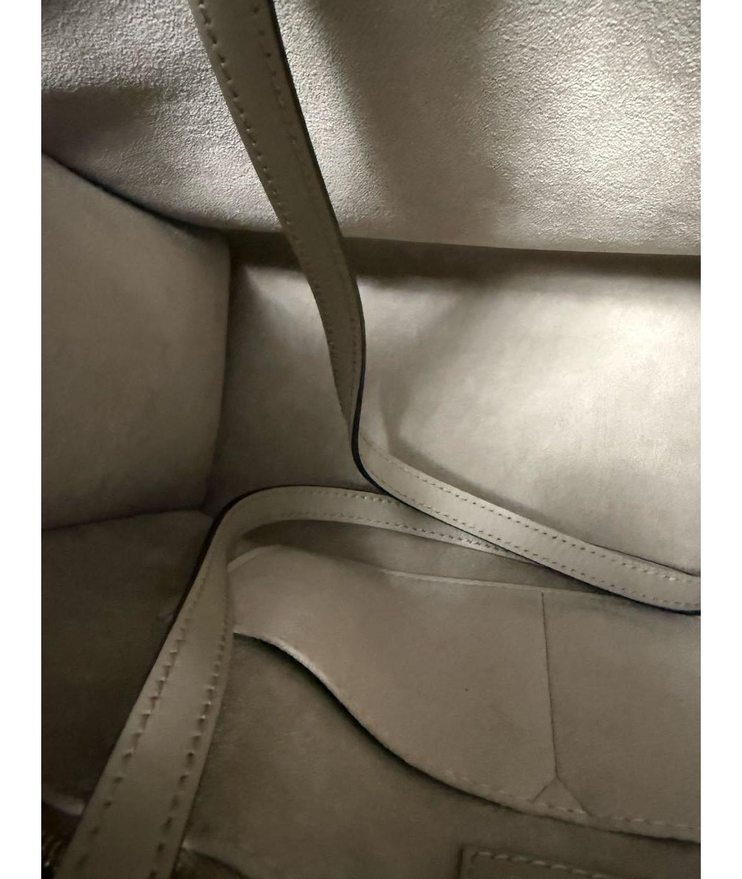 LOUIS VUITTON Бежевая кожаная сумка с короткими ручками, фото 5