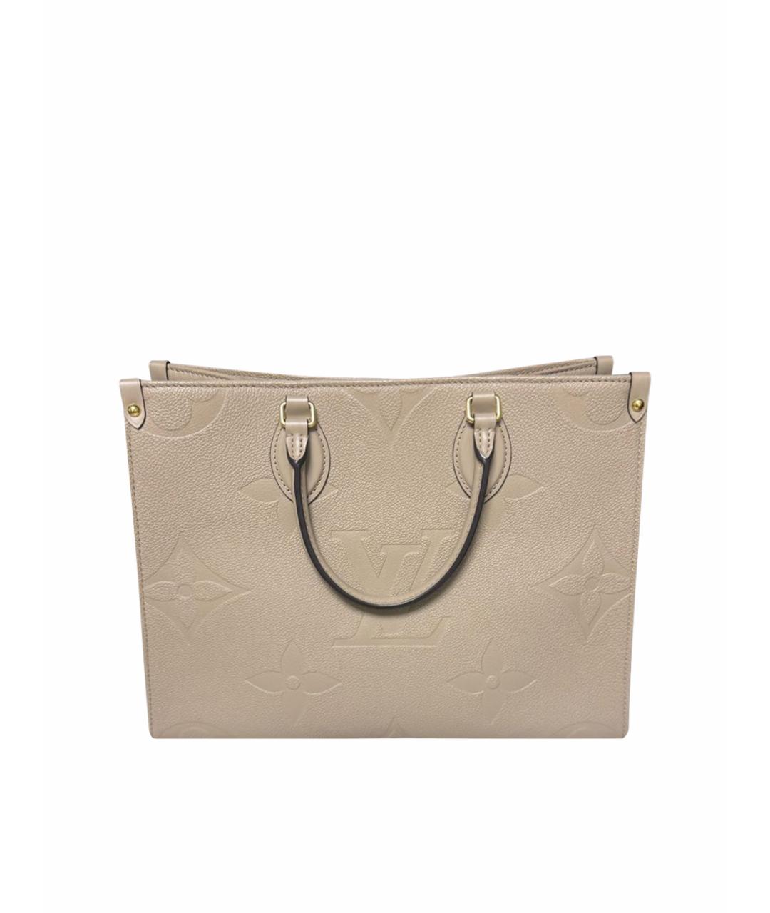 LOUIS VUITTON Бежевая кожаная сумка с короткими ручками, фото 1