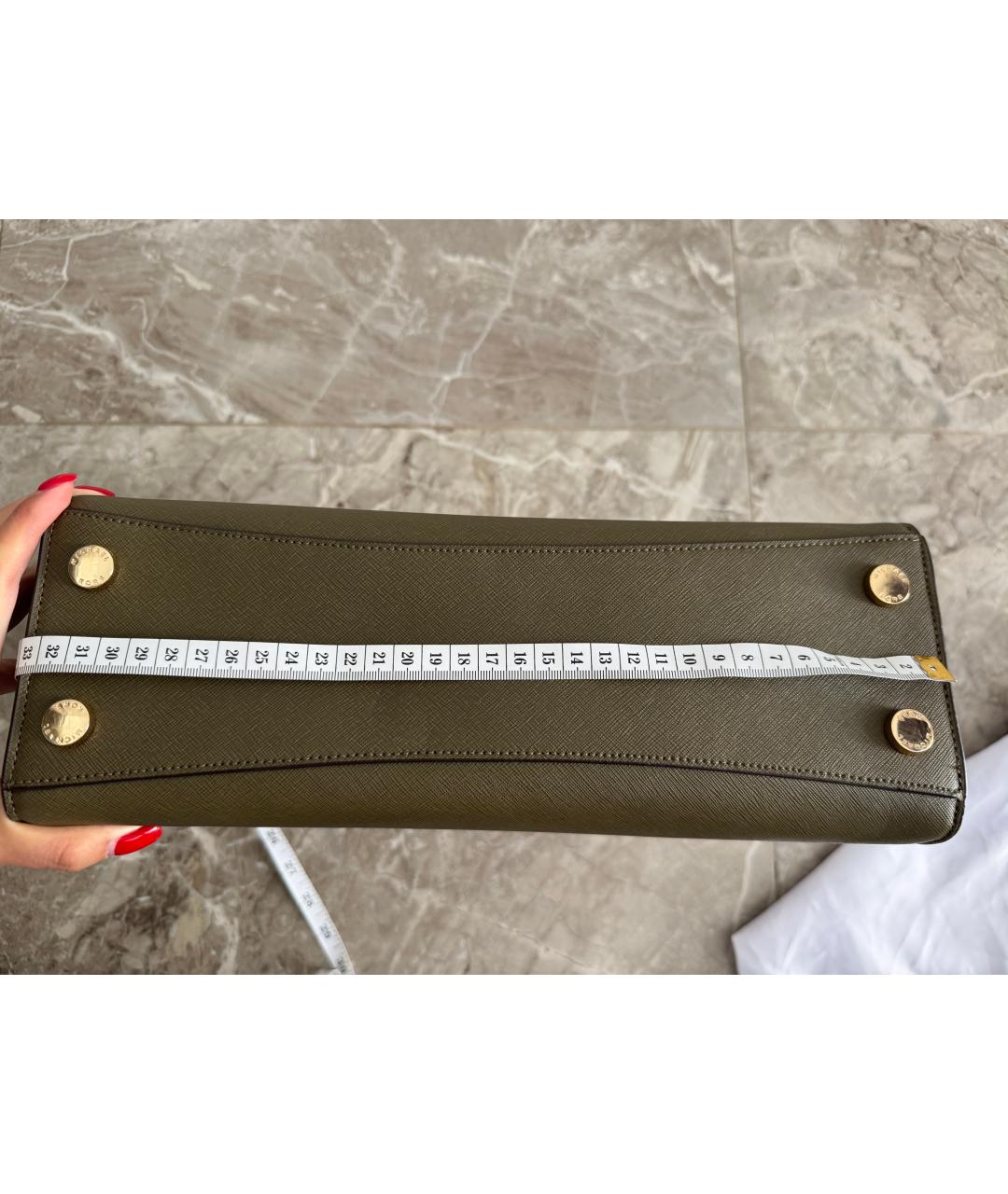MICHAEL KORS Хаки кожаная сумка тоут, фото 4