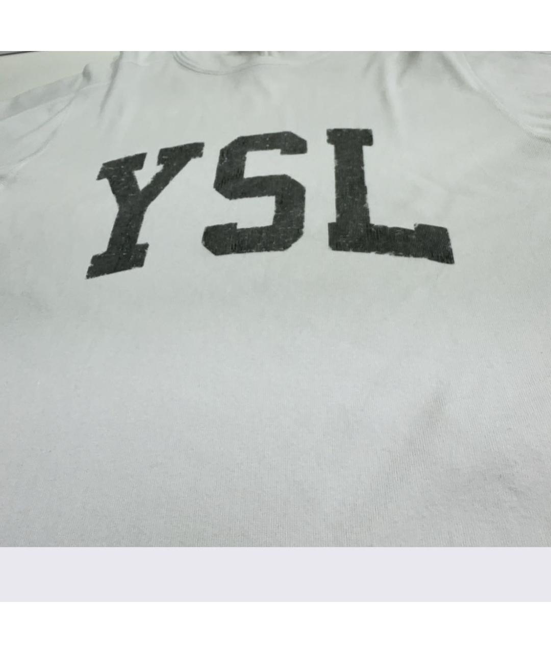SAINT LAURENT Белая хлопковая футболка, фото 4