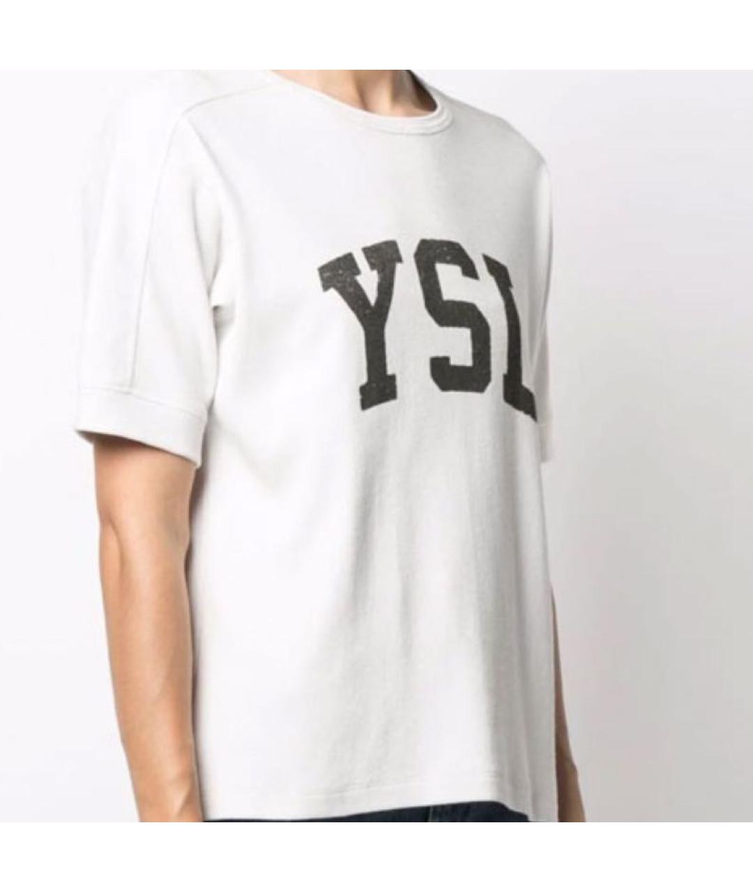 SAINT LAURENT Белая хлопковая футболка, фото 5