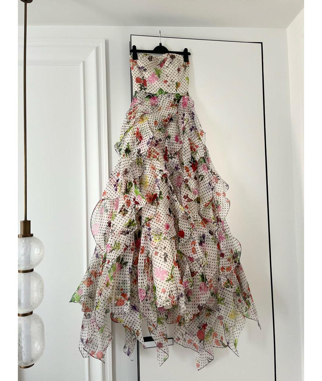 OSCAR DE LA RENTA Мульти шелковое вечернее платье, фото 9