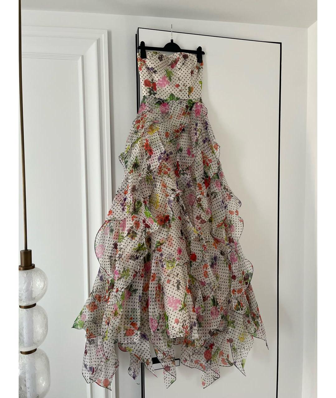 OSCAR DE LA RENTA Мульти шелковое вечернее платье, фото 8