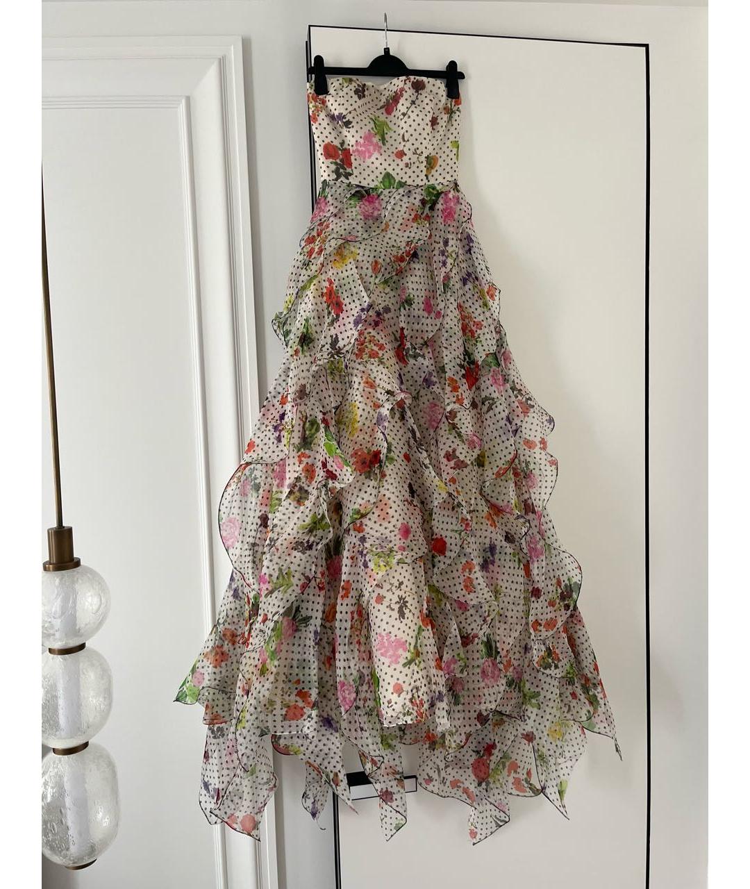 OSCAR DE LA RENTA Мульти шелковое вечернее платье, фото 3